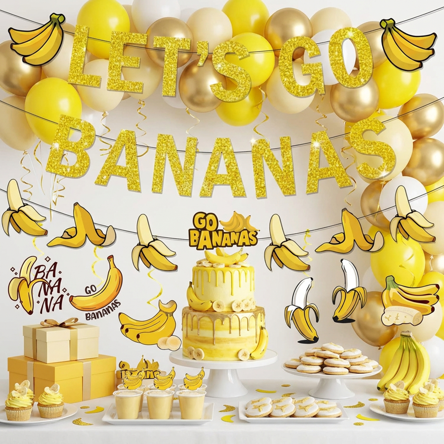 Yellow Bananas Birthday Banner - Let'S Party Event Supply recension och pris
