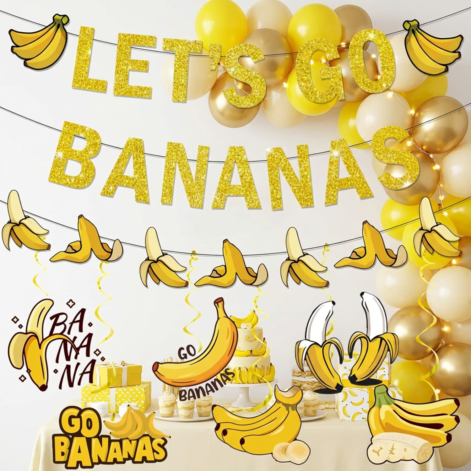 Yellow Bananas Birthday Banner - Let'S Party Event Supply recension och pris