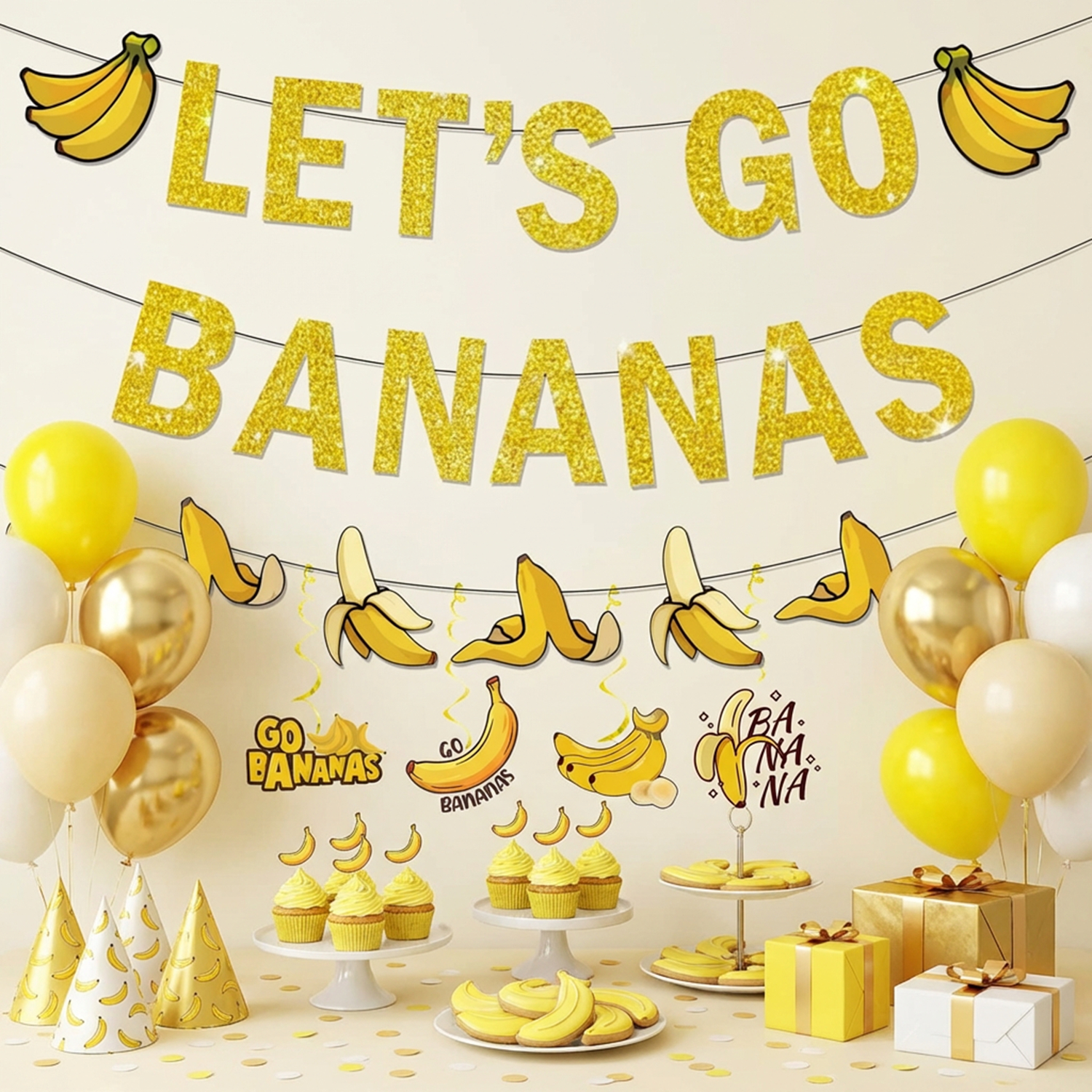Yellow Bananas Birthday Banner - Let'S Party Event Supply recension och pris