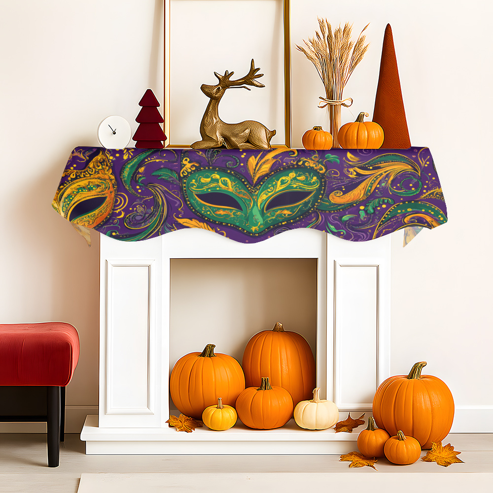 1Pc Carnival Mask Fireplace Sc - Party Banner Gold recension och pris