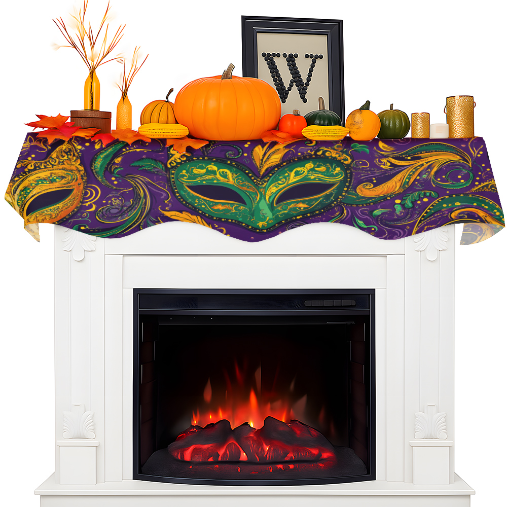 1Pc Carnival Mask Fireplace Sc - Party Banner Gold recension och pris