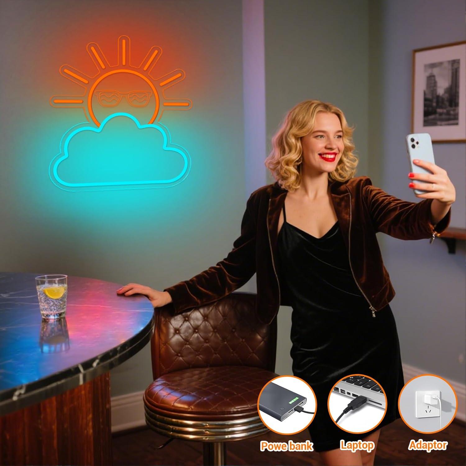 Sunrise Sunset Neon Sign USB P - Neon Sign Party recension och pris