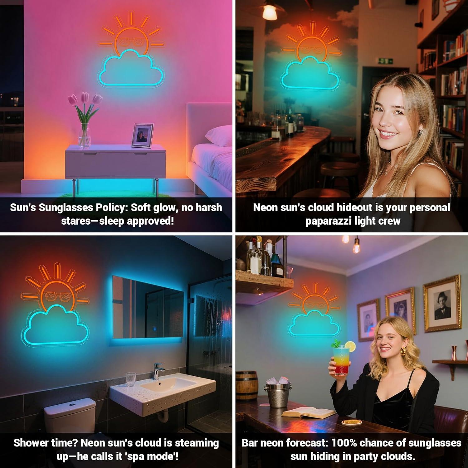 Sunrise Sunset Neon Sign USB P - Neon Sign Party recension och pris