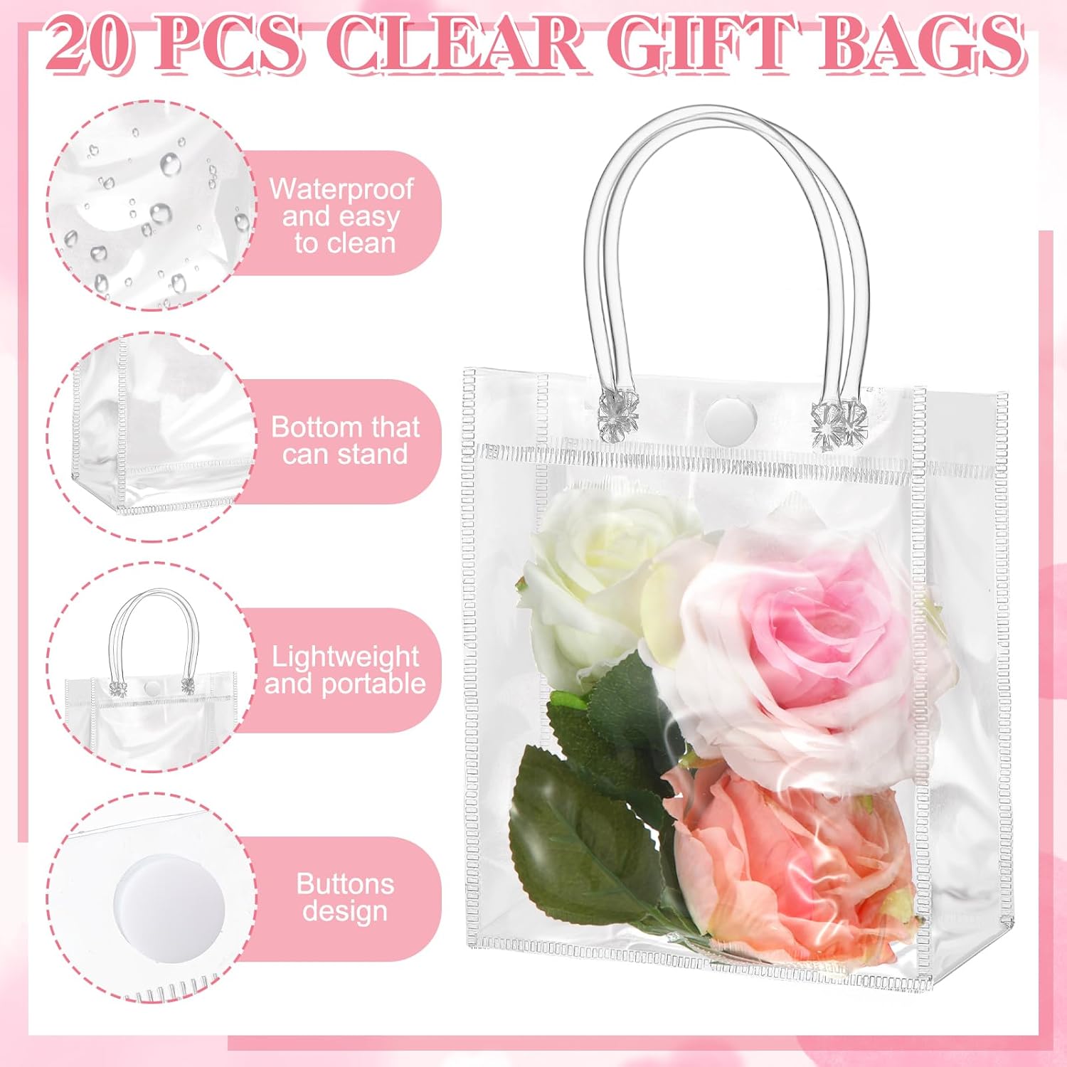 Clear Plastic Gift Bags with H - Party Favor Bag recension och pris
