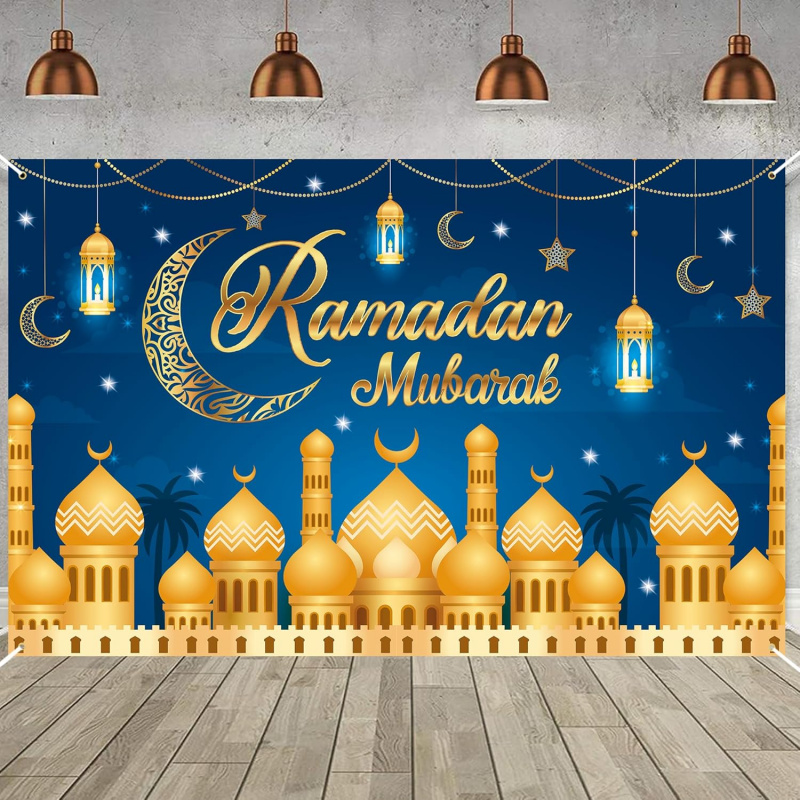 VIKAMA Ramadan Mubarak Blue Go - Party Banner Gold recension och pris