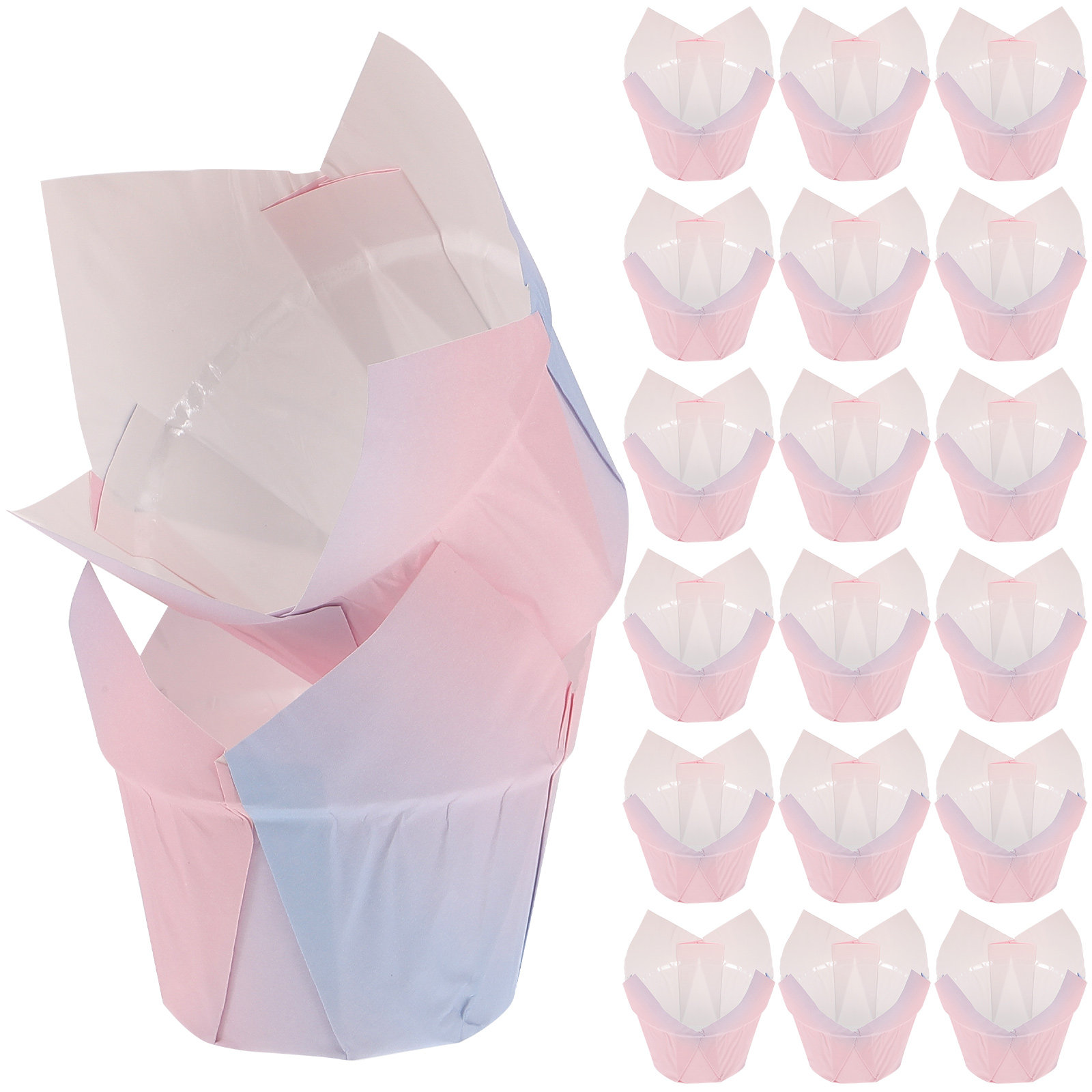 50Pcs Tulip Cupcake Liners Pap - Plastic Cup 50Pcs recension och pris