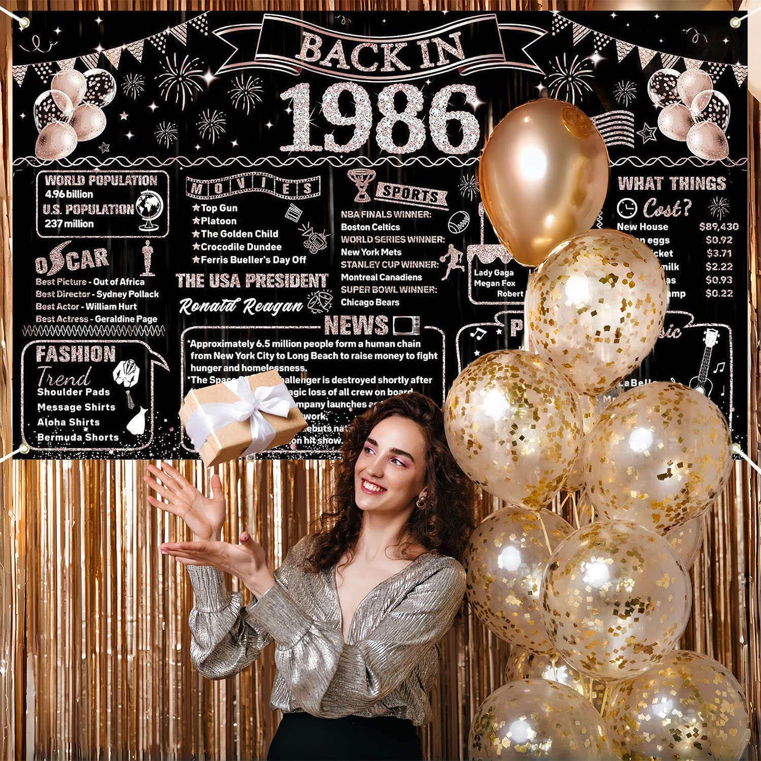 40th Birthday Decorations for  - Party Banner Gold recension och pris