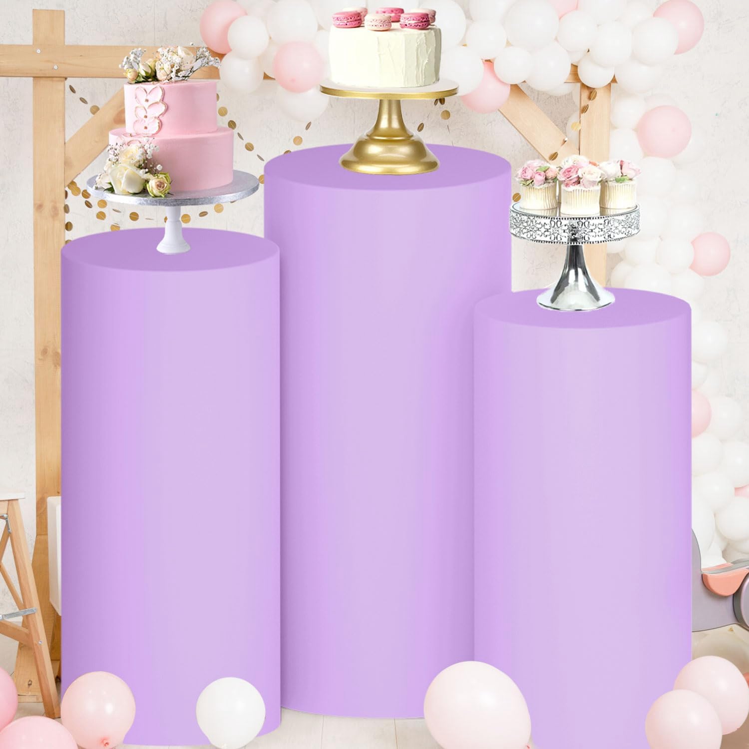 Yeele Purple Cylinder Stand Co - Dessert Table Backdrop recension och pris