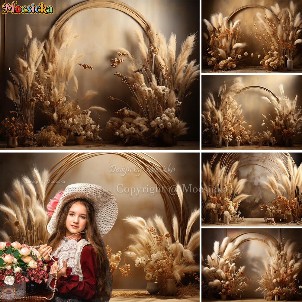 Mocsicka Boho Retro Brown Phot - Dessert Table Backdrop recension och pris