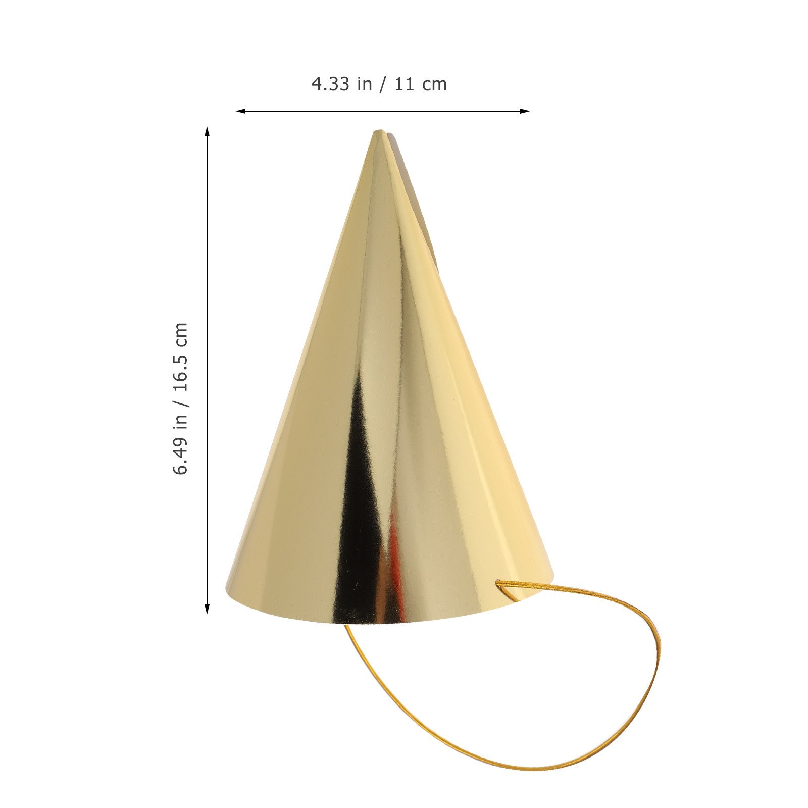 8Pcs Birthday Party Hats Gold  - Party Hat Cone recension och pris