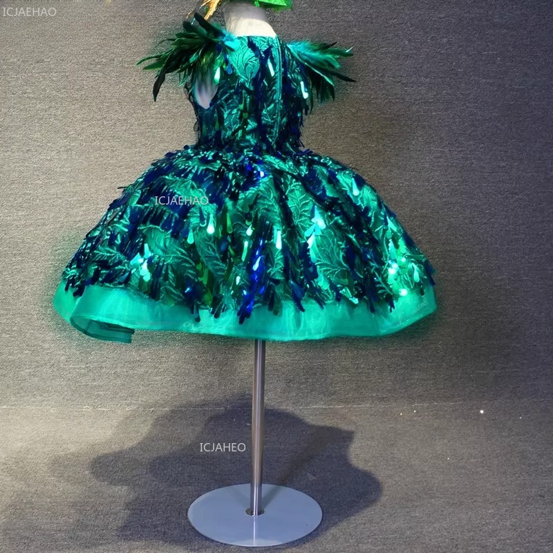 Kids Girls Green Sequin Short  - Glitter Tablecloth recension och pris