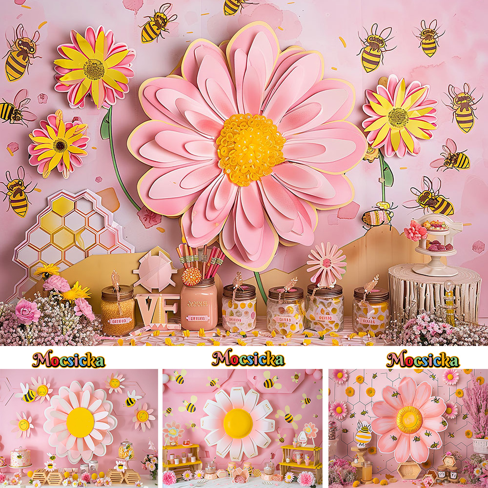Mocsicka Sweet Daisy Girl Birt - Dessert Table Backdrop recension och pris