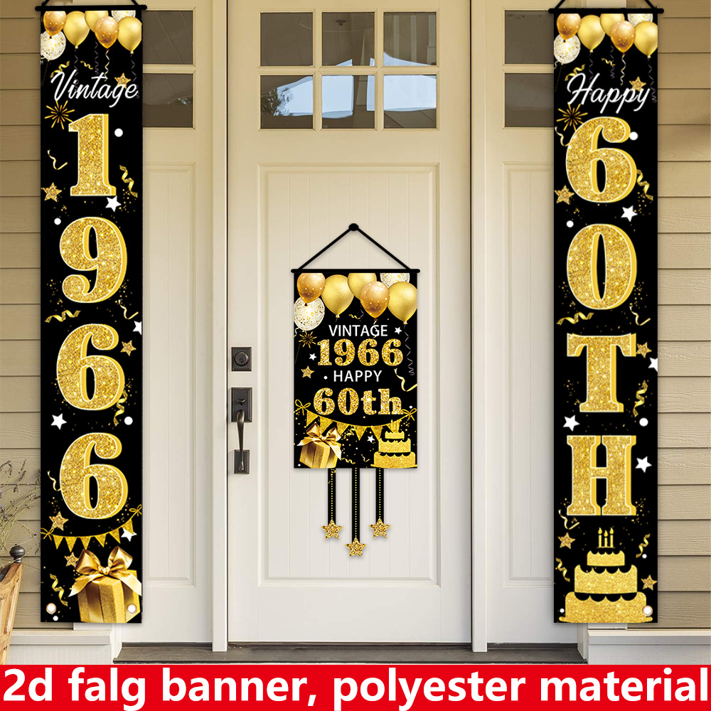 2D Flat 3-Piece 60th Birthday  - Party Banner Gold recension och pris
