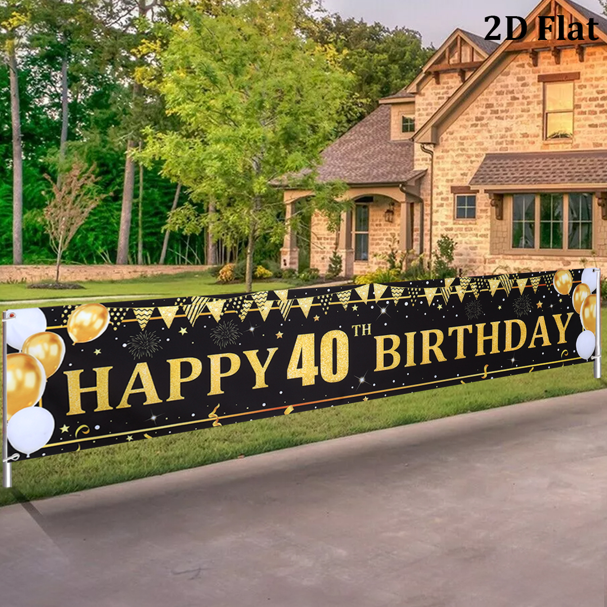 Black Gold Balloons Flags Happ - Party Banner Gold recension och pris