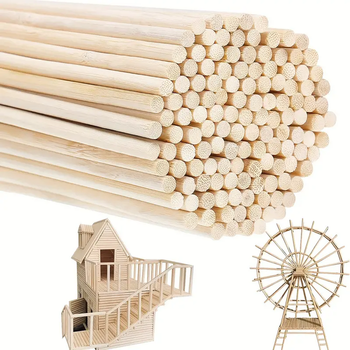 DIY Bamboo Sticks 50/100pcs Na - Cotton Candy Cone recension och pris