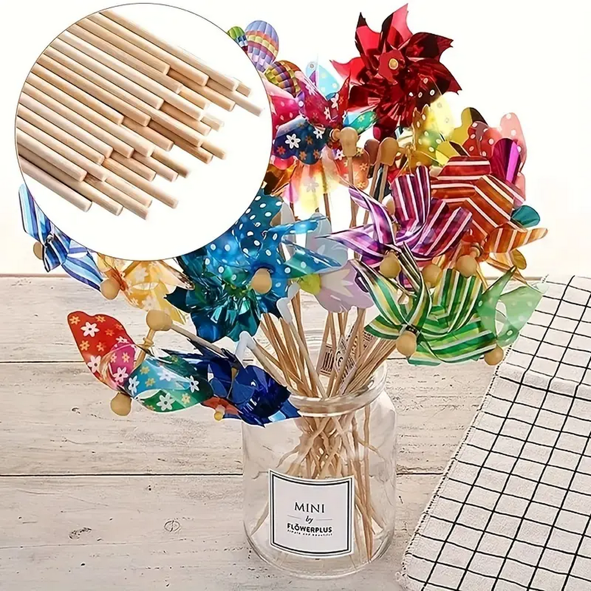 DIY Bamboo Sticks 50/100pcs Na - Cotton Candy Cone recension och pris