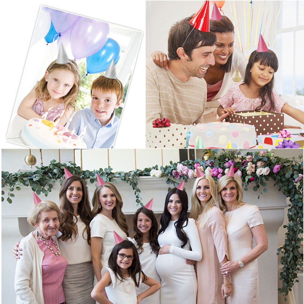 12Pcs Glitter Birthday Cone Ha - Party Hat Cone recension och pris