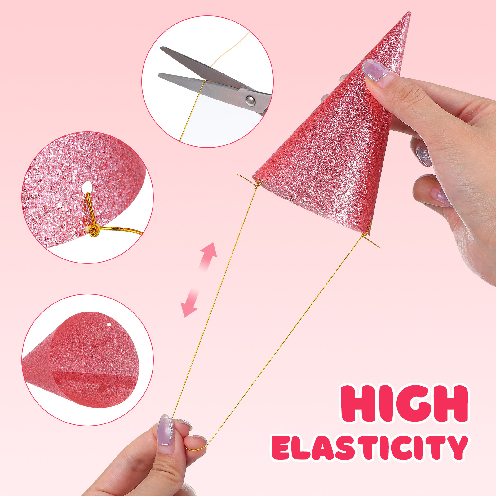 12Pcs Glitter Birthday Cone Ha - Party Hat Cone recension och pris
