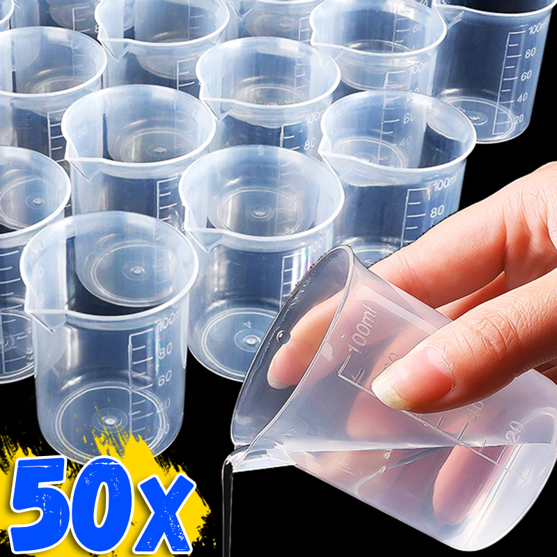 1/50pcs 100ML Plastic Measurin - Plastic Cup 50Pcs recension och pris