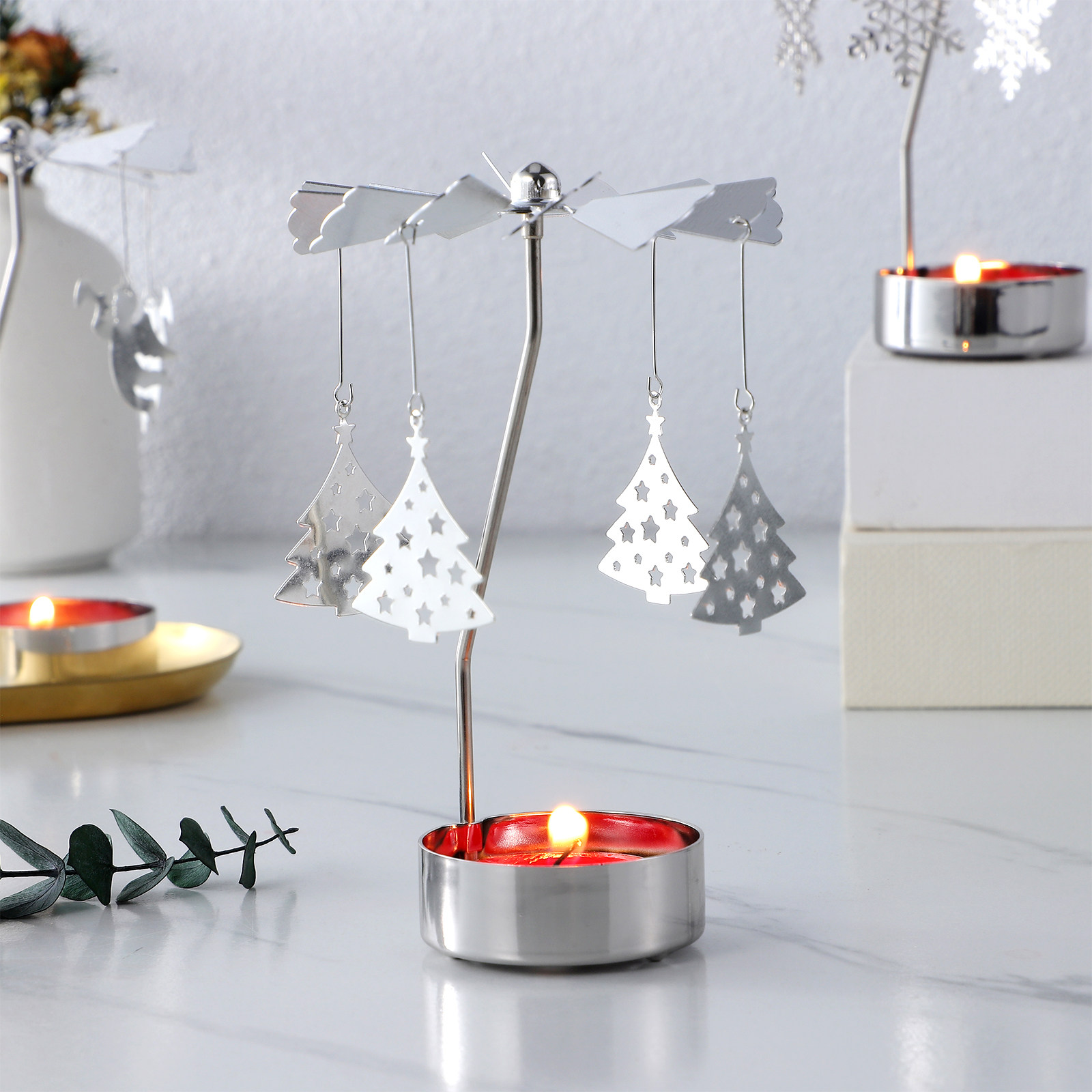 3Pcs Metal Rotating Candlehold - Centerpiece Stick recension och pris