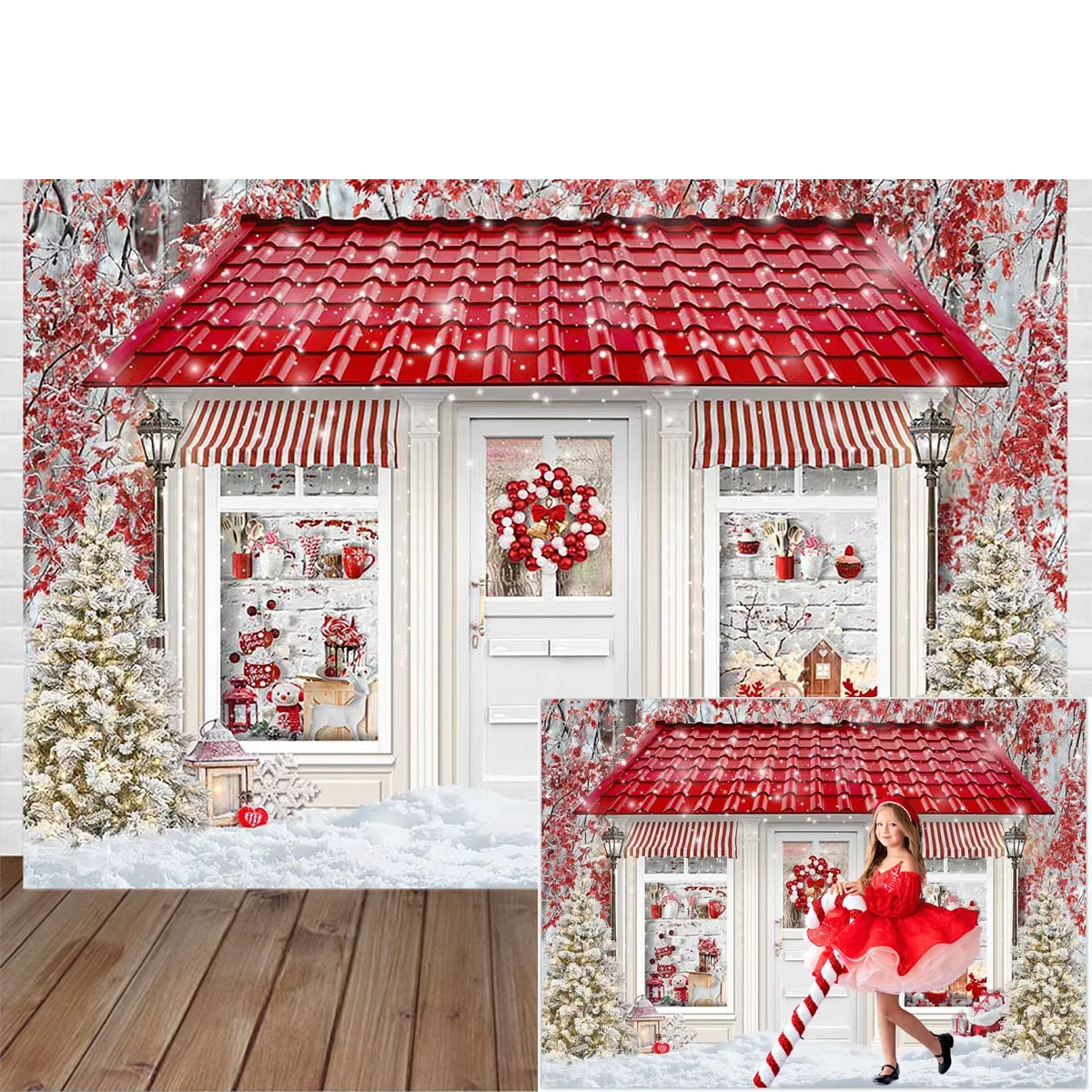 Winter Christmas Window Backgr - Party Event Supply Store recension och pris