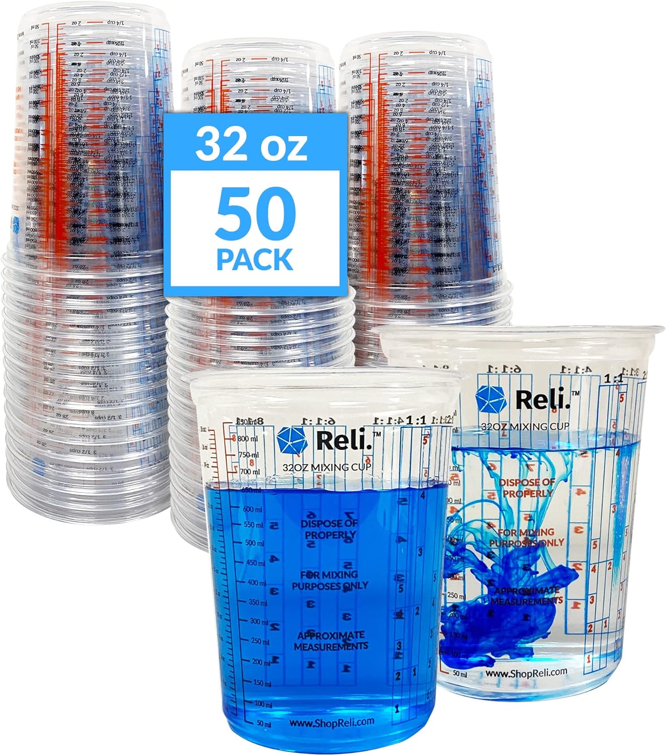 50 Pcs 32oz Disposable Paint M - Plastic Cup 50Pcs recension och pris