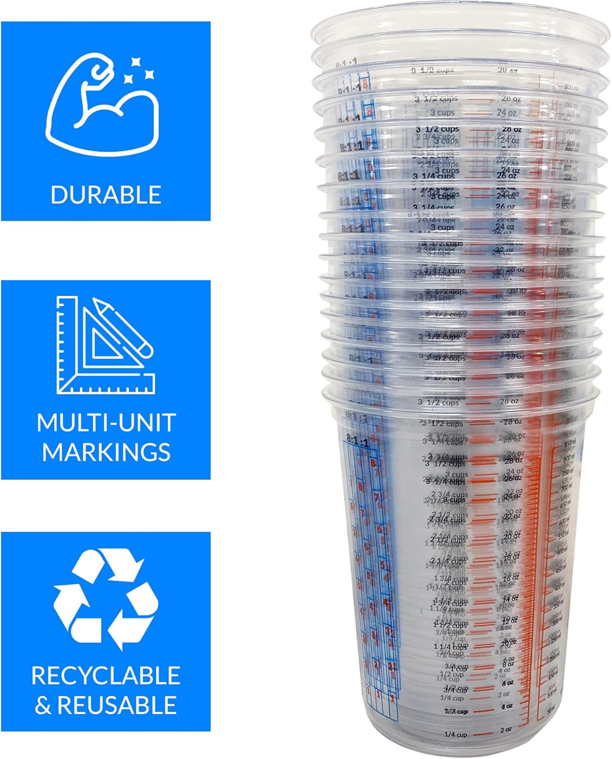 50 Pcs 32oz Disposable Paint M - Plastic Cup 50Pcs recension och pris