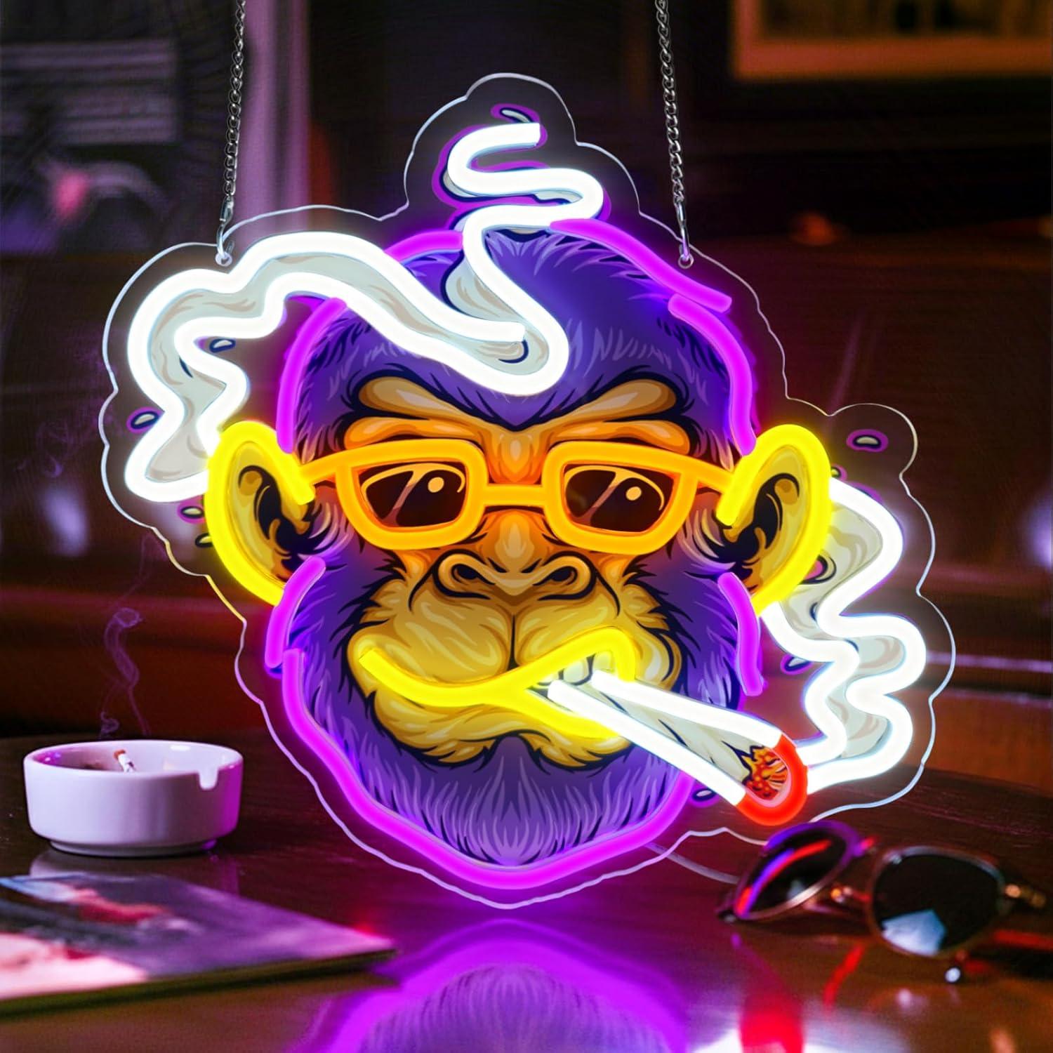Cool Monkey Neon Sign Smoking  - Neon Sign Party recension och pris