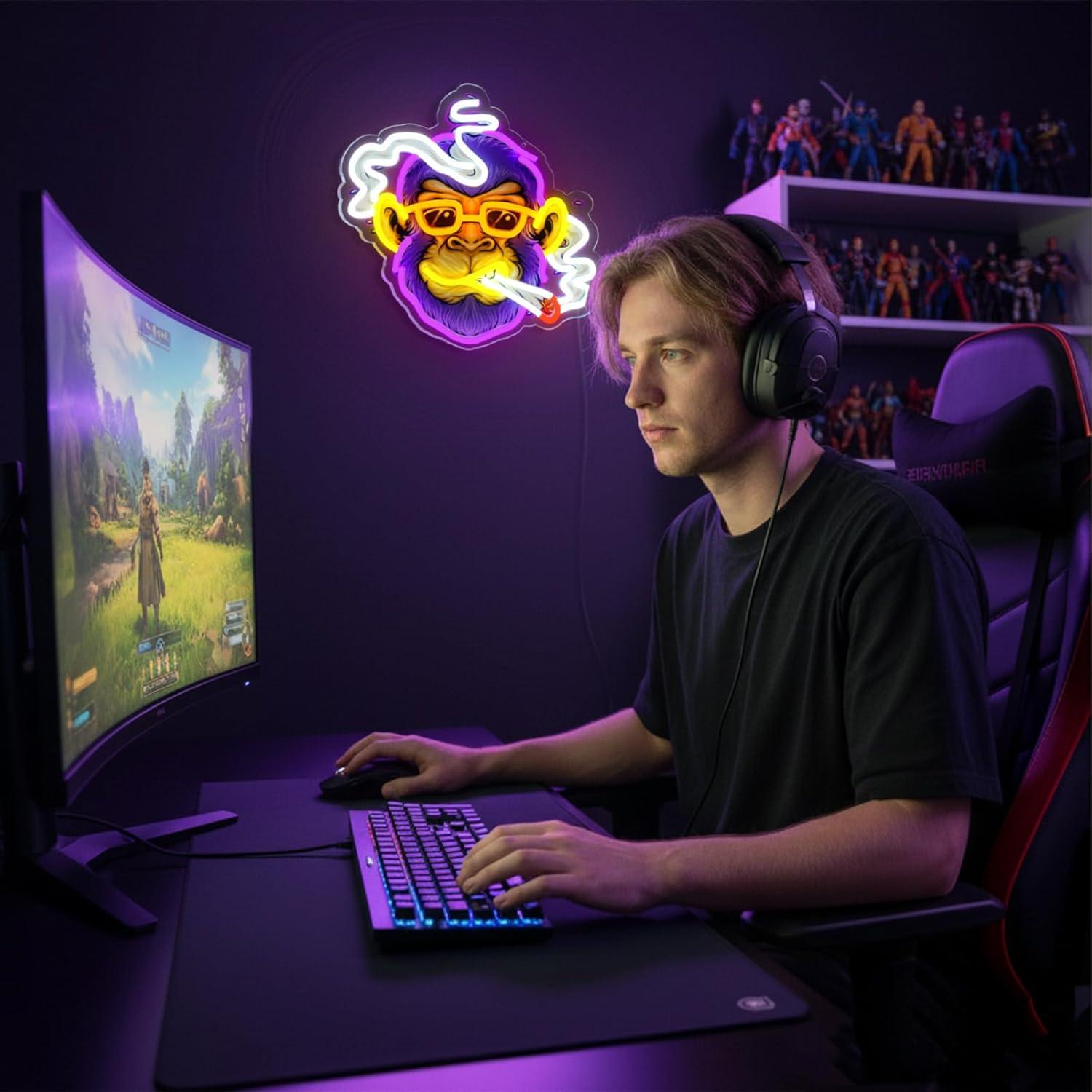 Cool Monkey Neon Sign Smoking  - Neon Sign Party recension och pris