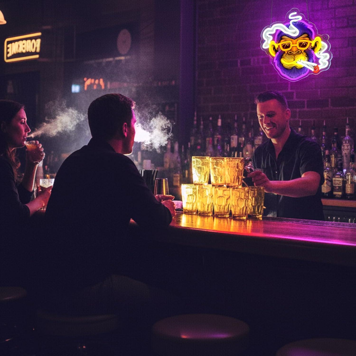 Cool Monkey Neon Sign Smoking  - Neon Sign Party recension och pris