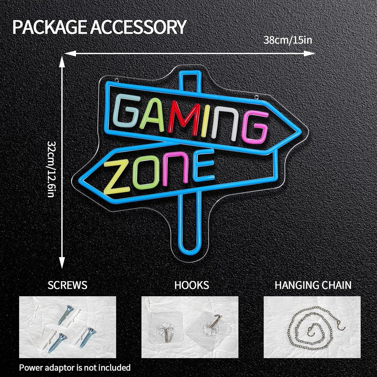 Gaming Zone Neon Sign USB LED  - Neon Sign Party recension och pris