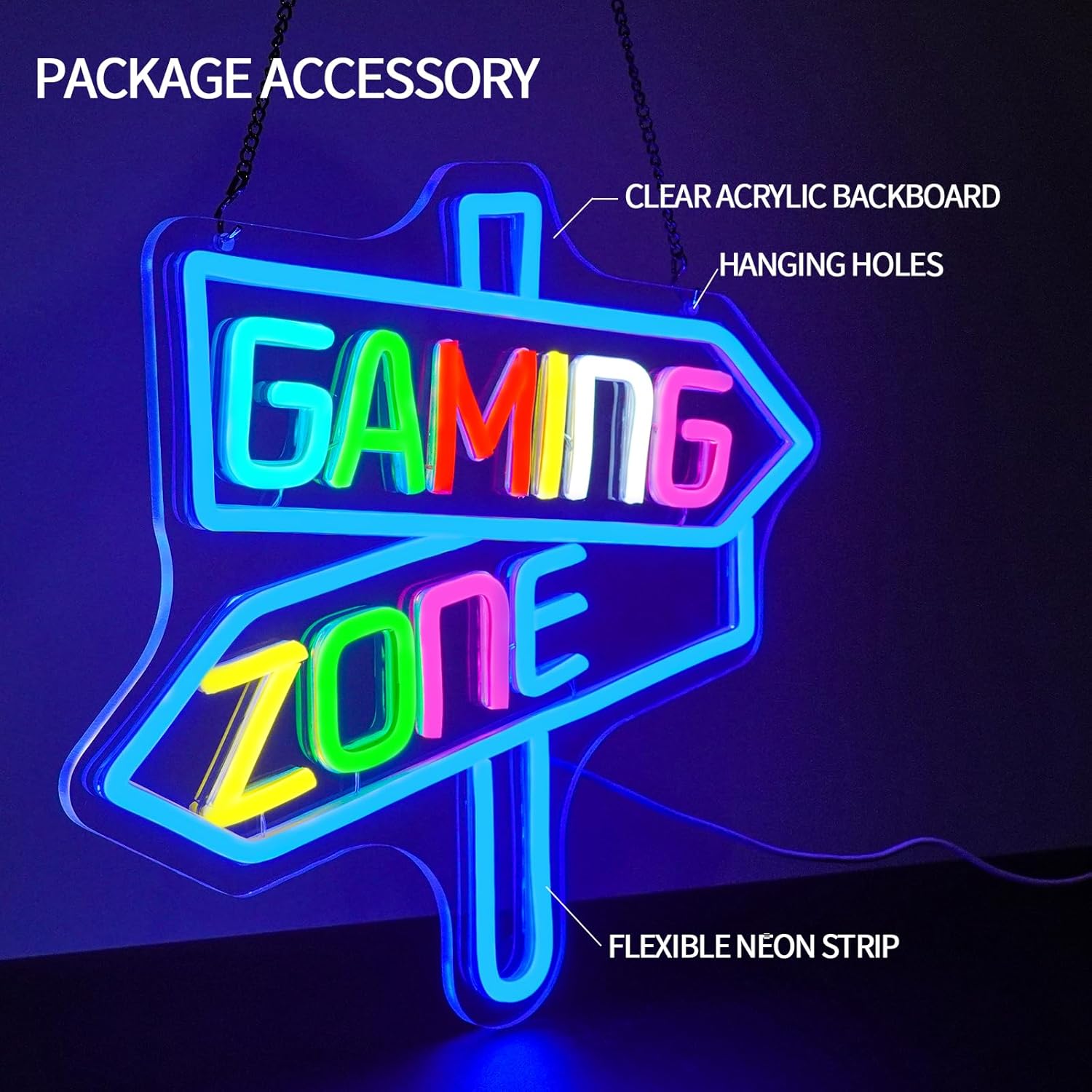Gaming Zone Neon Sign USB LED  - Neon Sign Party recension och pris