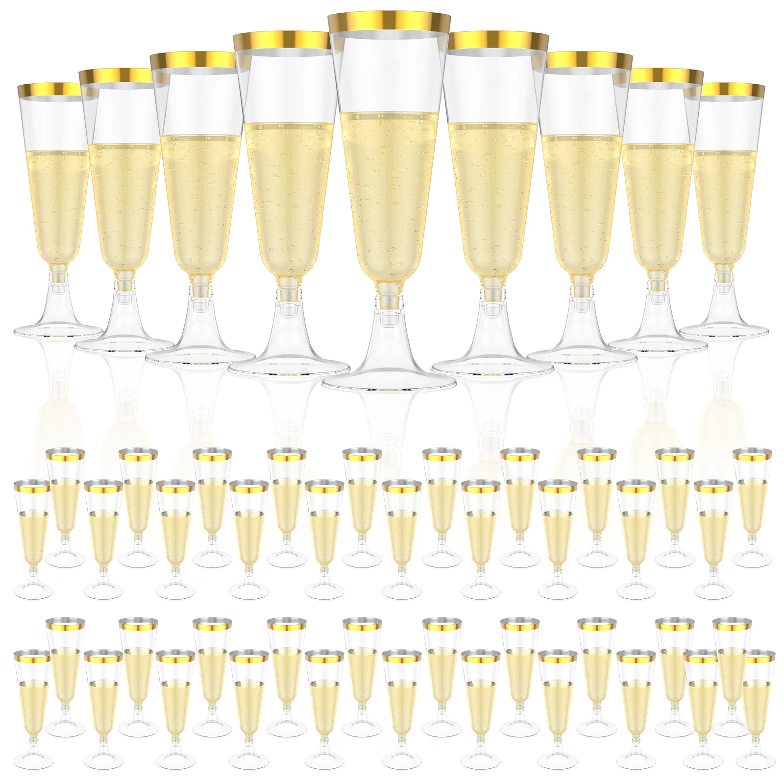 50Pcs Plastic Champagne Flutes - Plastic Cup 50Pcs recension och pris