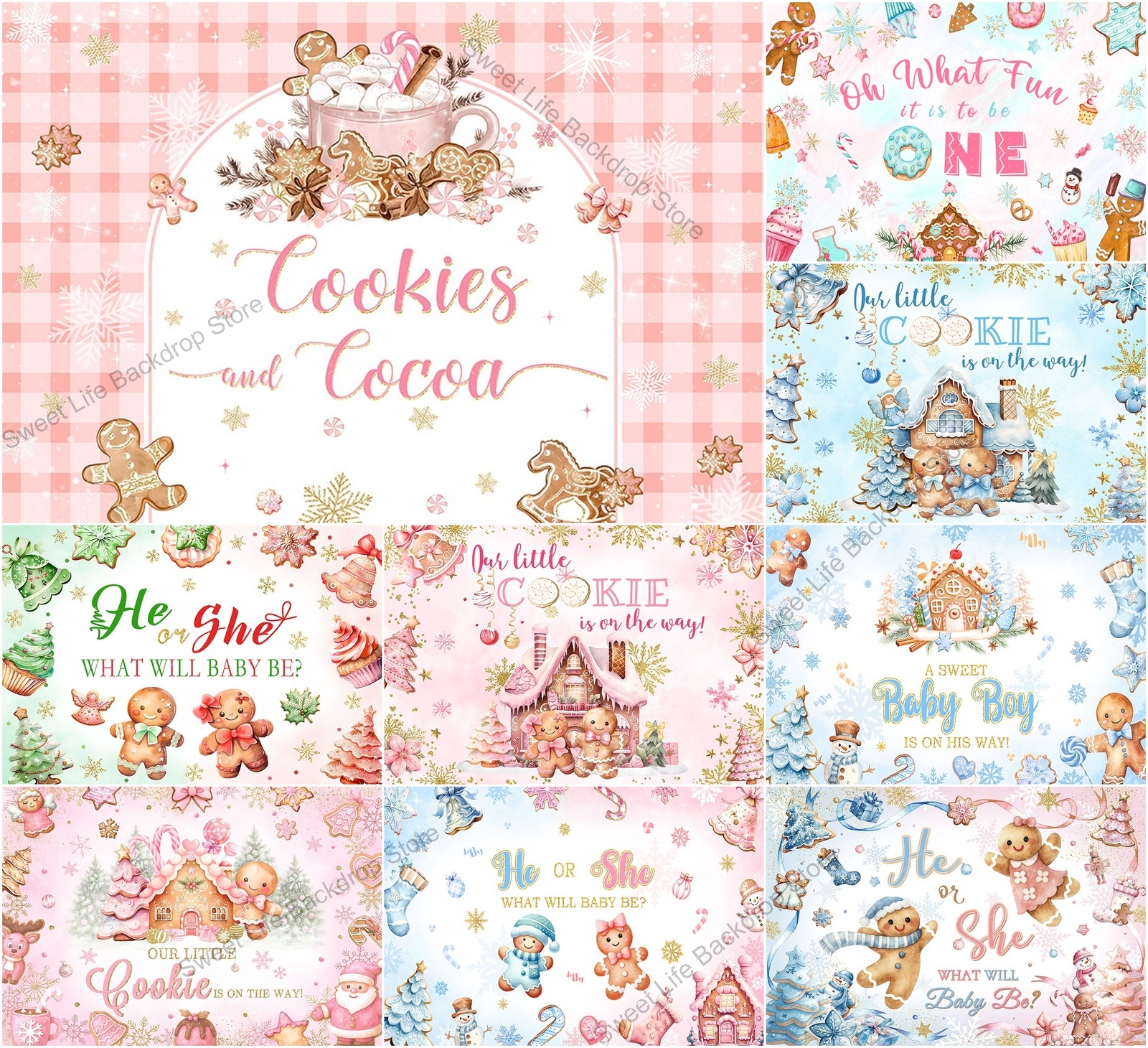 Christmas Gingerbread Baby Sho - Dessert Table Backdrop recension och pris