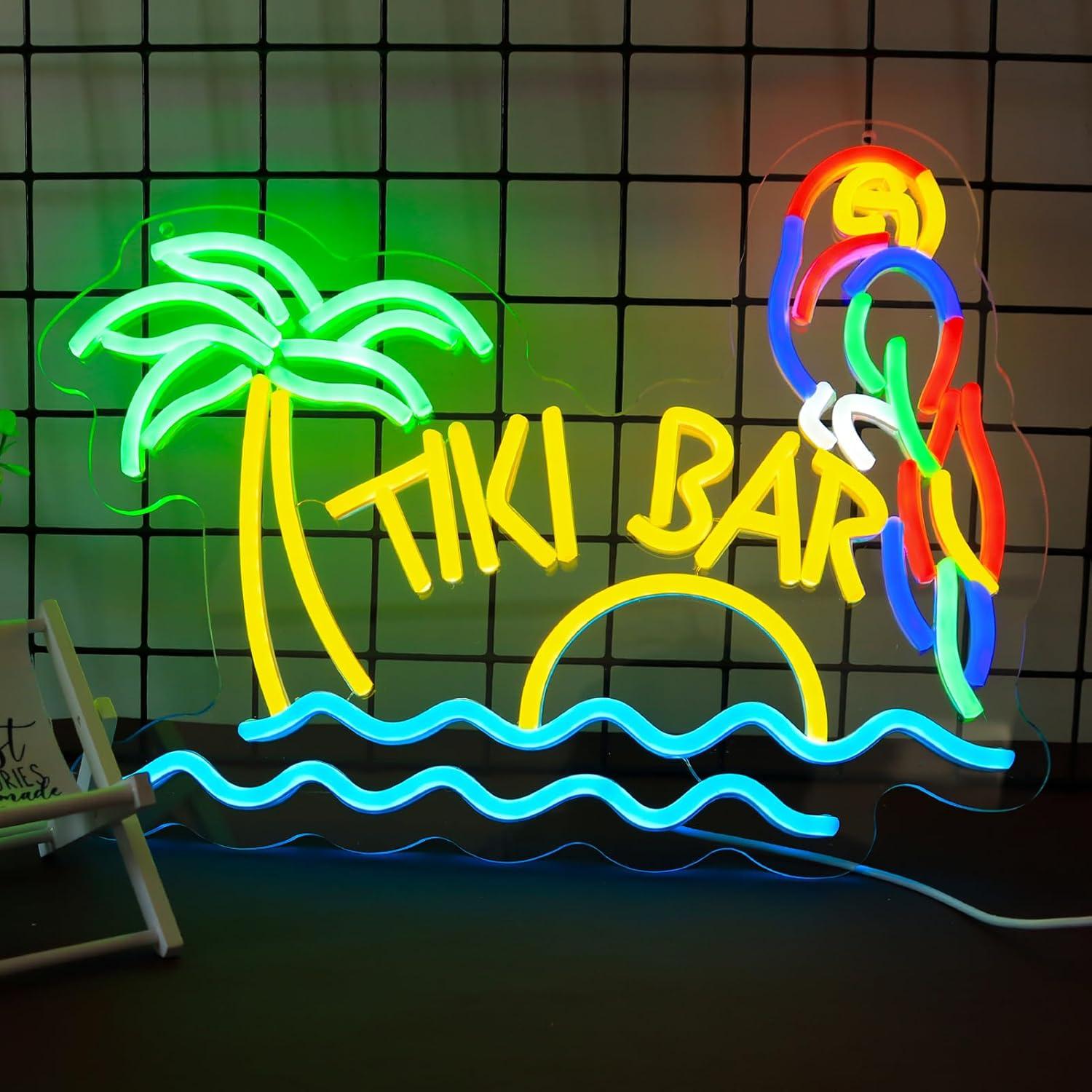 Tiki Bar Neon Sign Beach Theme - Neon Sign Party recension och pris