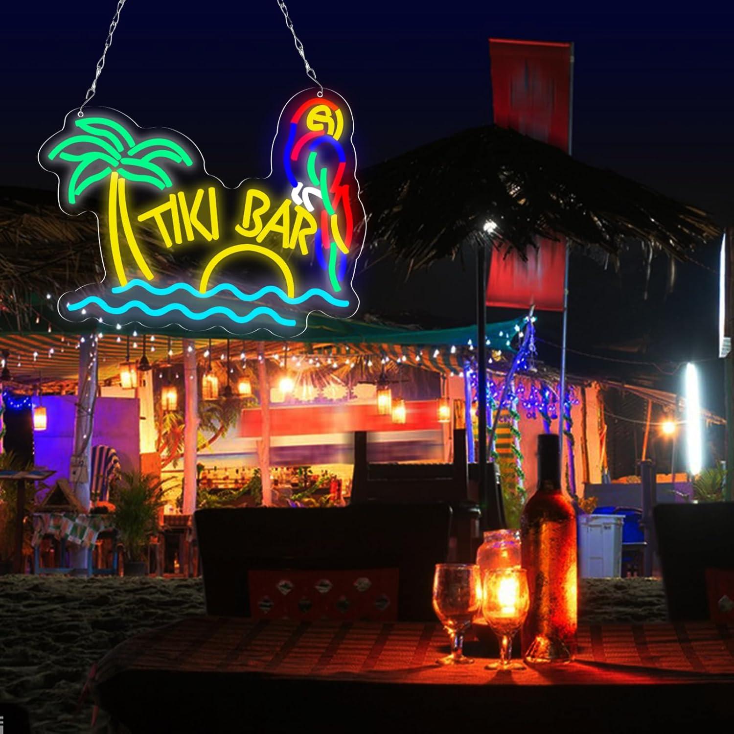 Tiki Bar Neon Sign Beach Theme - Neon Sign Party recension och pris