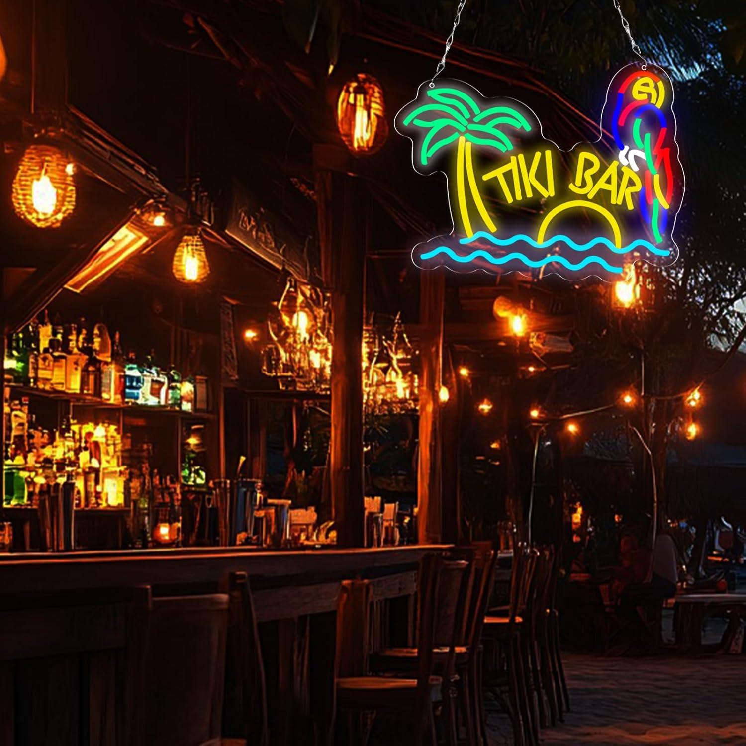 Tiki Bar Neon Sign Beach Theme - Neon Sign Party recension och pris