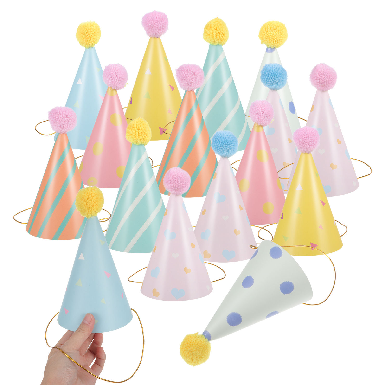 14Pcs Birthday Hats Paper Cone - Party Hat Cone recension och pris