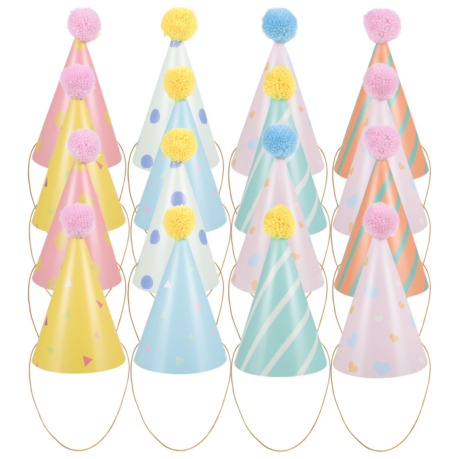 14Pcs Birthday Hats Paper Cone - Party Hat Cone recension och pris