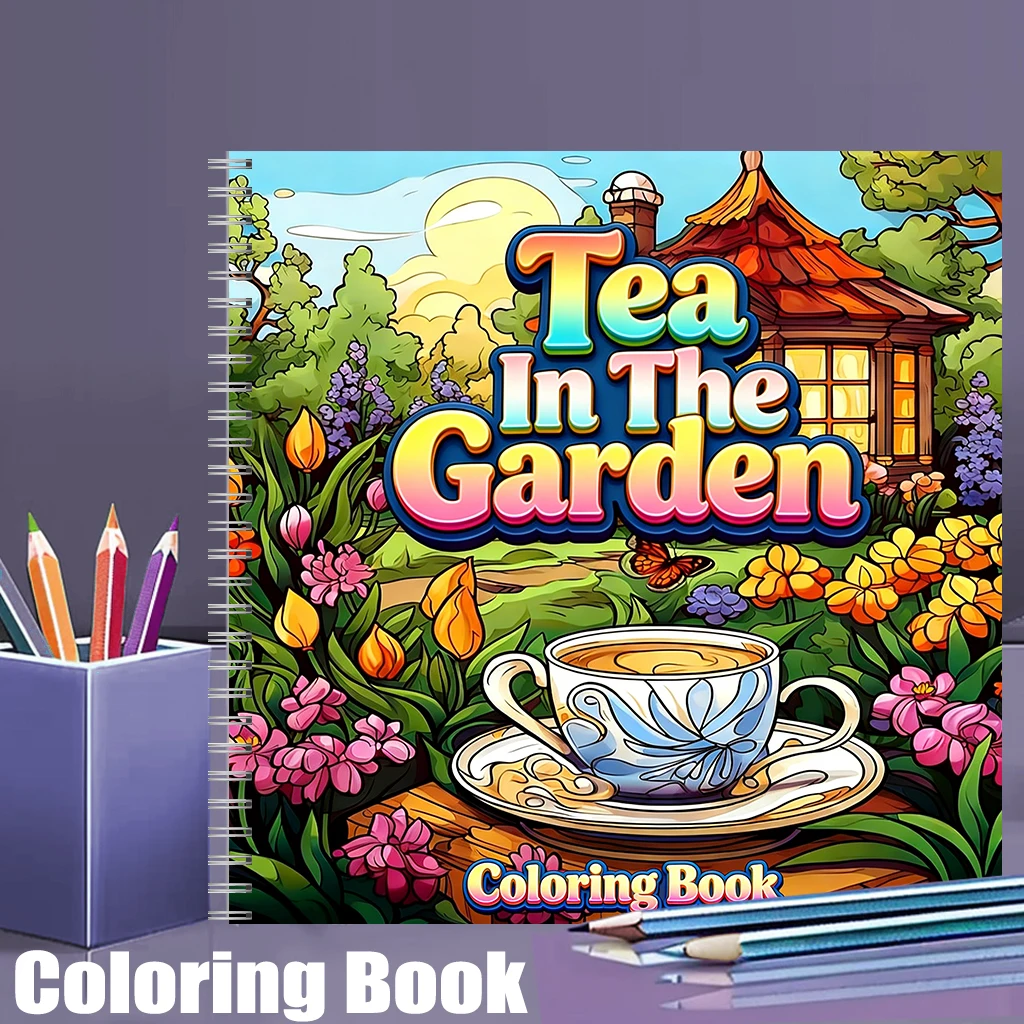 Tea In The Gardens Coloring Bo - Event Supplies recension och pris