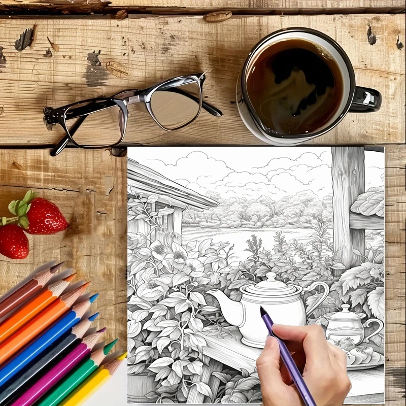 Tea In The Gardens Coloring Bo - Event Supplies recension och pris