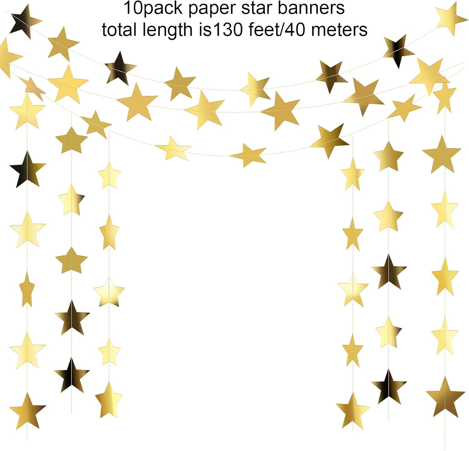130ft Star Garland Banner for  - Party Banner Gold recension och pris